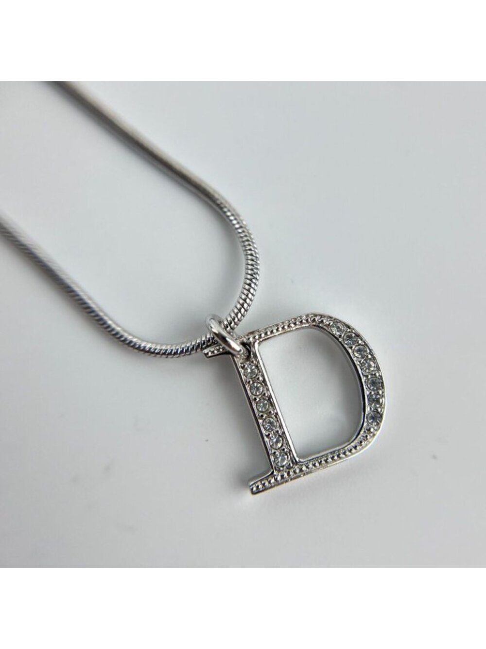 Dior Necklace Pendant Logo Silver Vintage - Picture 6 of 13
